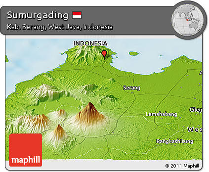 Physical Panoramic Map of Sumurgading