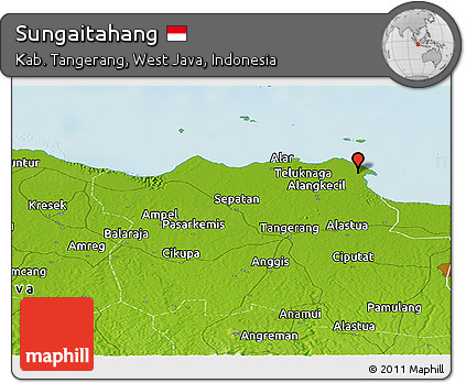 Physical Panoramic Map of Sungaitahang