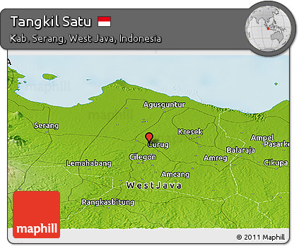 Physical Panoramic Map of Tangkil Satu