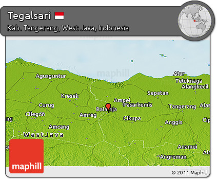 Physical Panoramic Map of Tegalsari