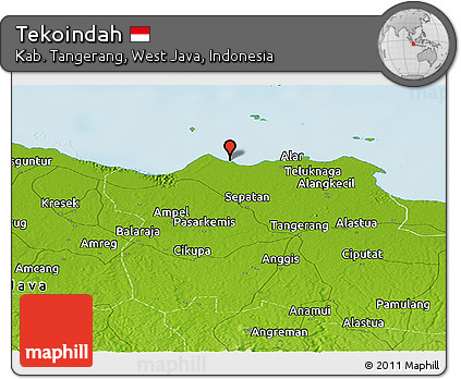 Physical Panoramic Map of Tekoindah
