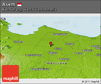Physical Panoramic Map of Asem