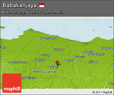 Physical Panoramic Map of Babakanjaya