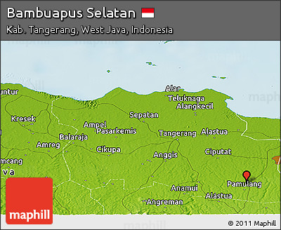 Physical Panoramic Map of Bambuapus Selatan