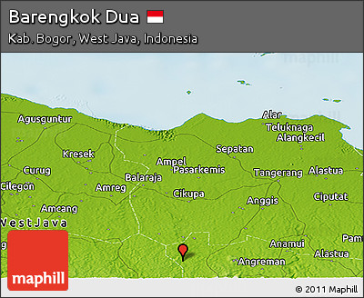 Physical Panoramic Map of Barengkok Dua