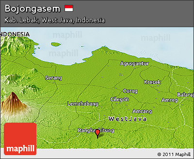 Physical Panoramic Map of Bojongasem