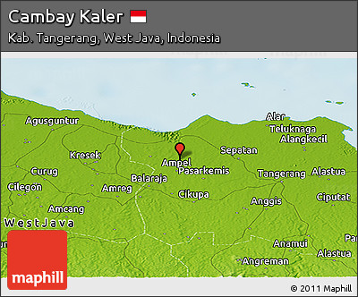 Physical Panoramic Map of Cambay Kaler