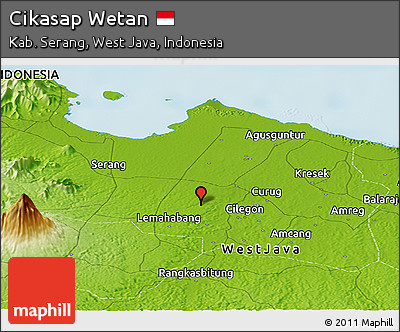 Physical Panoramic Map of Cikasap Wetan