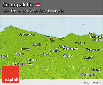 Physical Panoramic Map of Cirumpak Ilir