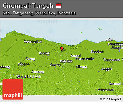 Physical Panoramic Map of Cirumpak Tengah
