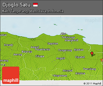Physical Panoramic Map of Djoglo Satu