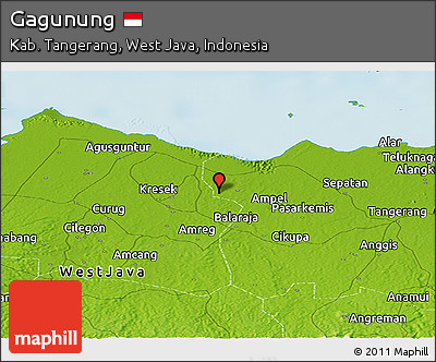 Physical Panoramic Map of Gagunung