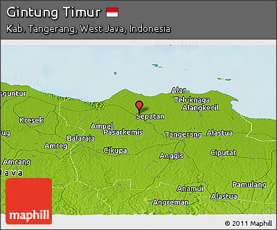 Physical Panoramic Map of Gintung Timur