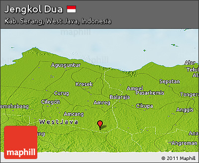 Physical Panoramic Map of Jengkol Dua