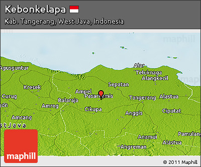 Physical Panoramic Map of Kebonkelapa