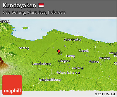 Physical Panoramic Map of Kendayakan