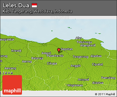 Physical Panoramic Map of Leles Dua