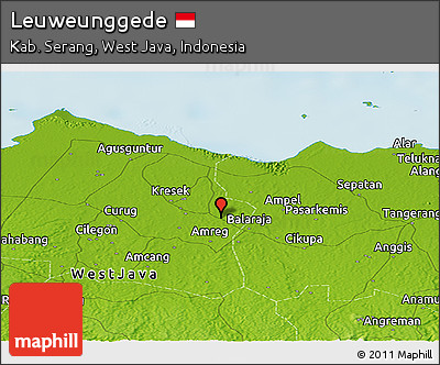 Physical Panoramic Map of Leuweunggede