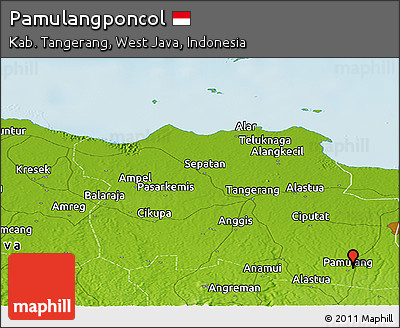 Physical Panoramic Map of Pamulangponcol
