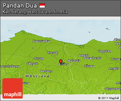 Physical Panoramic Map of Pandan Dua