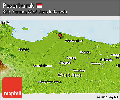 Physical Panoramic Map of Pasarburak