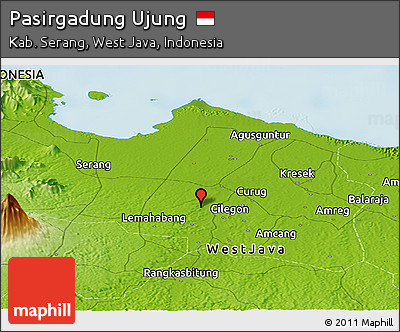 Physical Panoramic Map of Pasirgadung Ujung