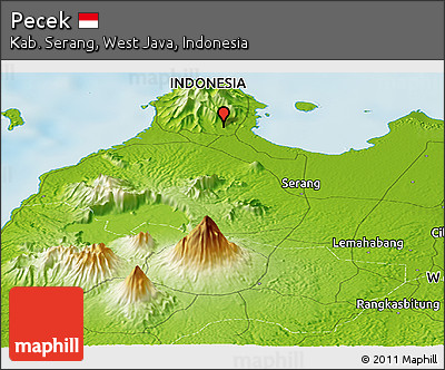 Physical Panoramic Map of Pecek