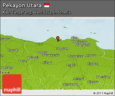 Physical Panoramic Map of Pekayon Utara