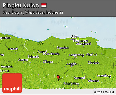 Physical Panoramic Map of Pingku Kulon