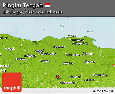 Physical Panoramic Map of Pingku Tengah