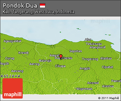 Physical Panoramic Map of Pondok Dua