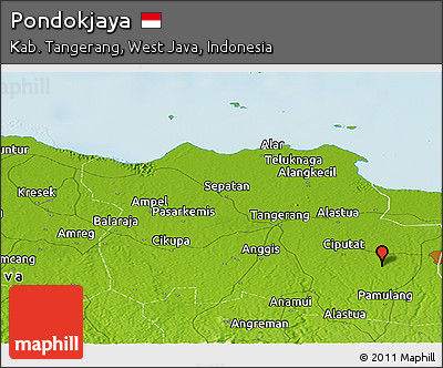 Physical Panoramic Map of Pondokjaya