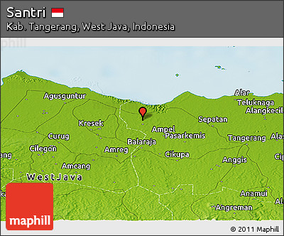 Physical Panoramic Map of Santri