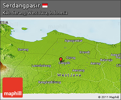 Physical Panoramic Map of Serdangpasir