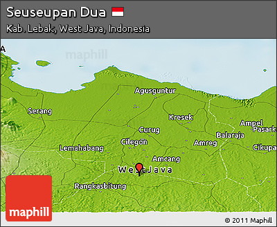 Physical Panoramic Map of Seuseupan Dua
