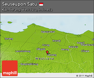 Physical Panoramic Map of Seuseupon Satu