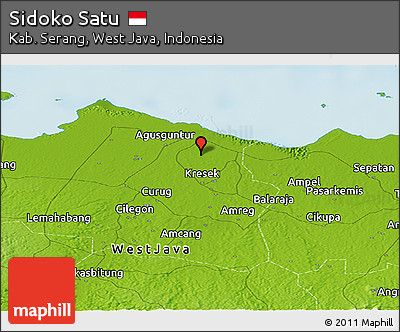 Physical Panoramic Map of Sidoko Satu