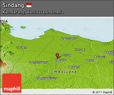 Physical Panoramic Map of Sindang