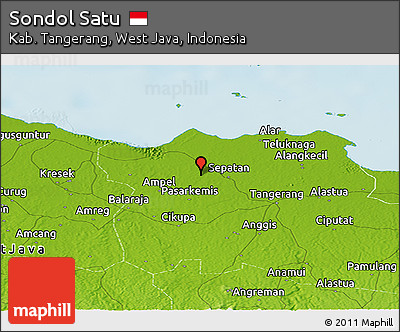 Physical Panoramic Map of Sondol Satu