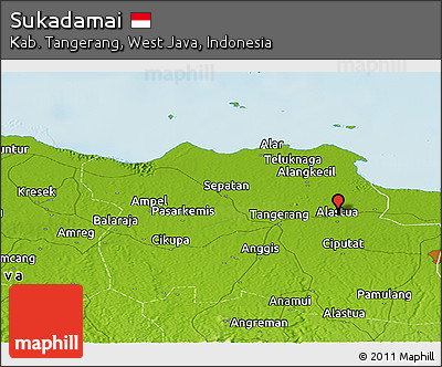 Physical Panoramic Map of Sukadamai