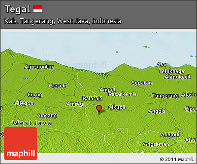 Physical Panoramic Map of Tegal