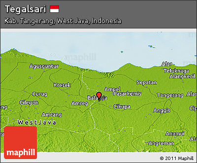 Physical Panoramic Map of Tegalsari