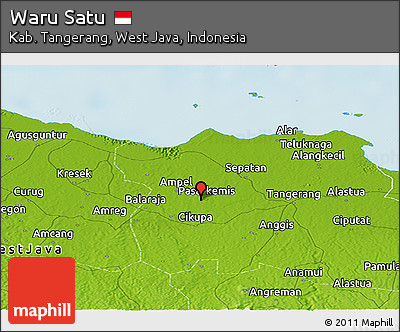 Physical Panoramic Map of Waru Satu