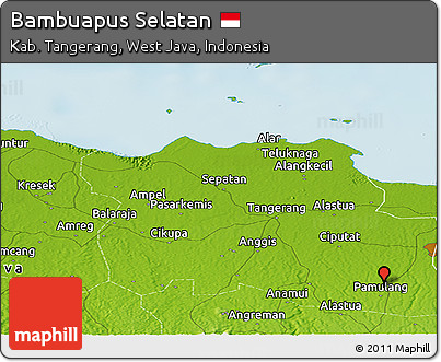 Physical Panoramic Map of Bambuapus Selatan