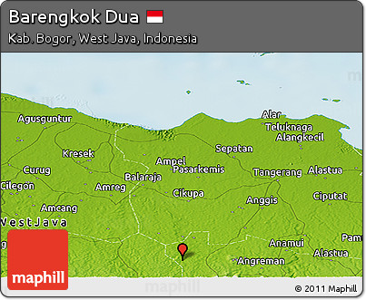 Physical Panoramic Map of Barengkok Dua