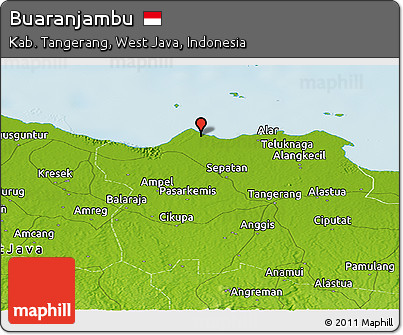 Physical Panoramic Map of Buaranjambu