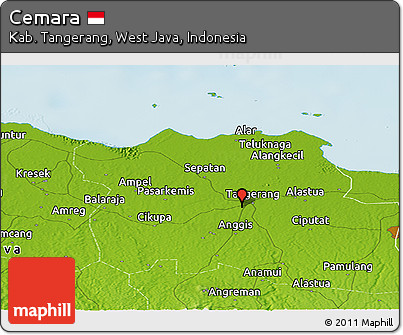 Physical Panoramic Map of Cemara