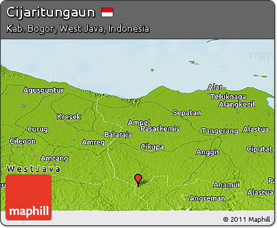Physical Panoramic Map of Cijaritungaun