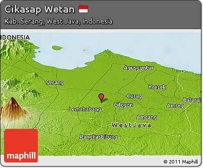 Physical Panoramic Map of Cikasap Wetan