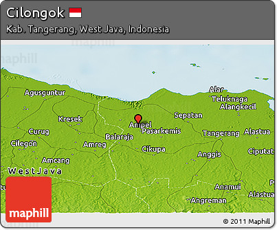 Physical Panoramic Map of Cilongok